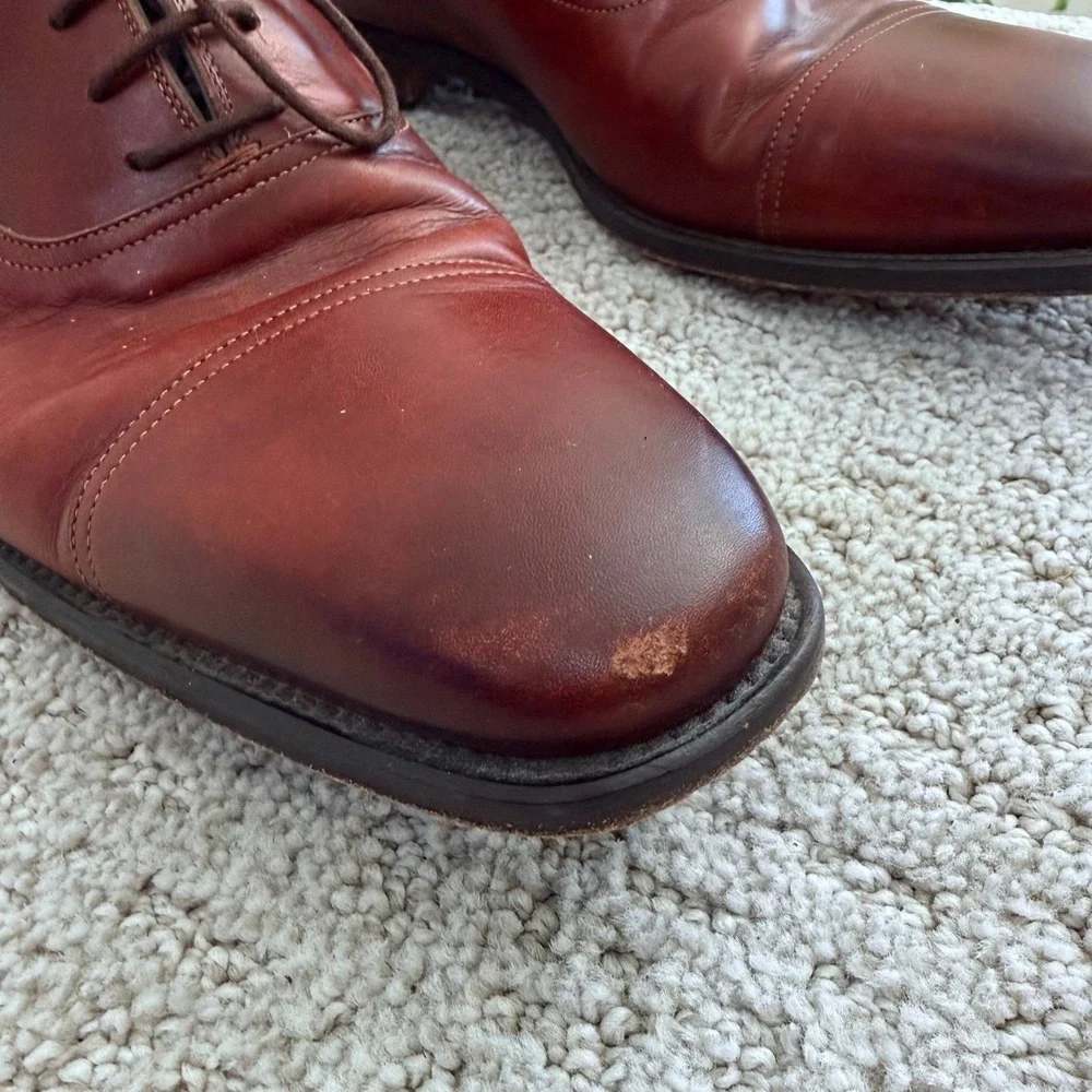 Magnanni ALPIN Men‎ 11 Leather Cap Toe Oxford Dress Shoes COGNAC